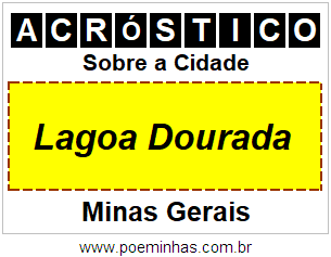 Acróstico Para Imprimir Sobre a Cidade Lagoa Dourada