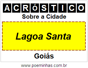 Acróstico Para Imprimir Sobre a Cidade Lagoa Santa