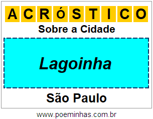 Acróstico Para Imprimir Sobre a Cidade Lagoinha