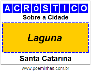 Acróstico Para Imprimir Sobre a Cidade Laguna