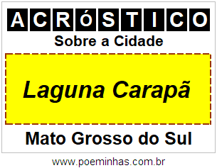 Acróstico Para Imprimir Sobre a Cidade Laguna Carapã