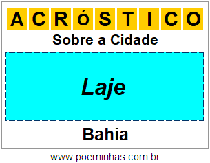 Acróstico Para Imprimir Sobre a Cidade Laje