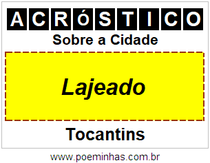 Acróstico Para Imprimir Sobre a Cidade Lajeado