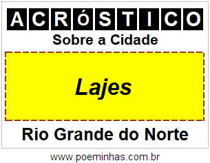 Acróstico Para Imprimir Sobre a Cidade Lajes