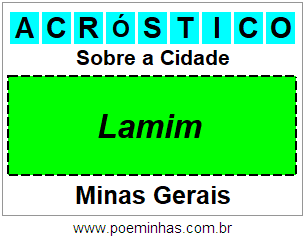 Acróstico Para Imprimir Sobre a Cidade Lamim