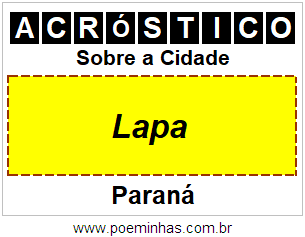 Acróstico Para Imprimir Sobre a Cidade Lapa