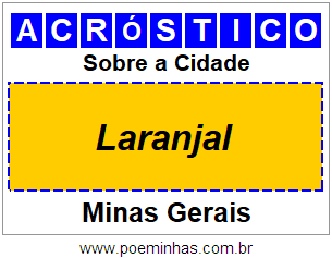 Acróstico Para Imprimir Sobre a Cidade Laranjal