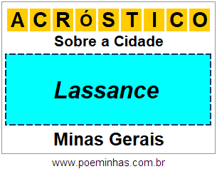 Acróstico Para Imprimir Sobre a Cidade Lassance