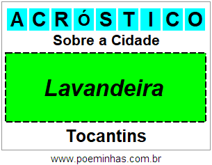 Acróstico Para Imprimir Sobre a Cidade Lavandeira