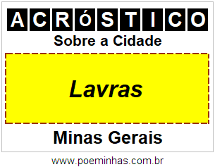 Acróstico Para Imprimir Sobre a Cidade Lavras