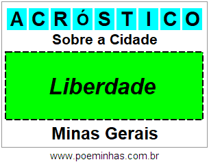 Acróstico Para Imprimir Sobre a Cidade Liberdade