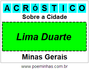 Acróstico Para Imprimir Sobre a Cidade Lima Duarte