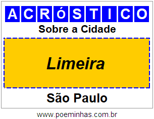 Acróstico Para Imprimir Sobre a Cidade Limeira