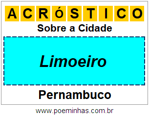 Acróstico Para Imprimir Sobre a Cidade Limoeiro