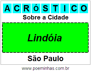 Acróstico Para Imprimir Sobre a Cidade Lindóia