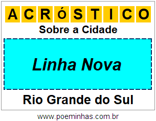 Acróstico Para Imprimir Sobre a Cidade Linha Nova