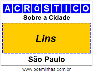 Acróstico Para Imprimir Sobre a Cidade Lins