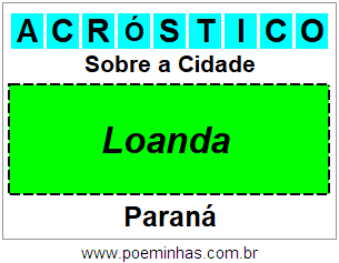 Acróstico Para Imprimir Sobre a Cidade Loanda