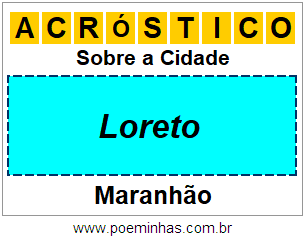 Acróstico Para Imprimir Sobre a Cidade Loreto