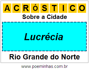 Acróstico Para Imprimir Sobre a Cidade Lucrécia