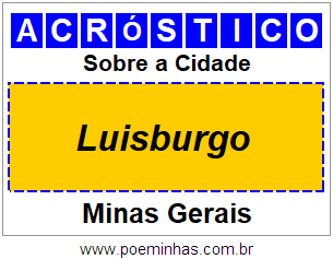 Acróstico Para Imprimir Sobre a Cidade Luisburgo