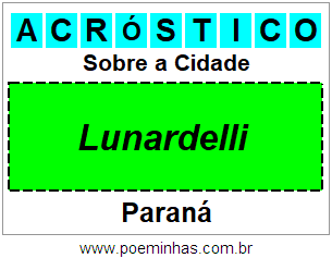 Acróstico Para Imprimir Sobre a Cidade Lunardelli