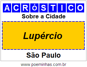 Acróstico Para Imprimir Sobre a Cidade Lupércio