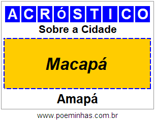 Acróstico Para Imprimir Sobre a Cidade Macapá