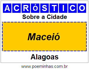 Acróstico Para Imprimir Sobre a Cidade Maceió