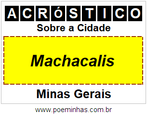 Acróstico Para Imprimir Sobre a Cidade Machacalis