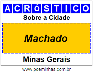 Acróstico Para Imprimir Sobre a Cidade Machado