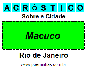 Acróstico Para Imprimir Sobre a Cidade Macuco