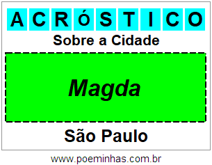 Acróstico Para Imprimir Sobre a Cidade Magda