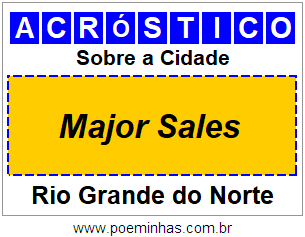 Acróstico Para Imprimir Sobre a Cidade Major Sales