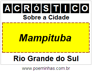 Acróstico Para Imprimir Sobre a Cidade Mampituba