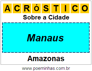 Acróstico Para Imprimir Sobre a Cidade Manaus