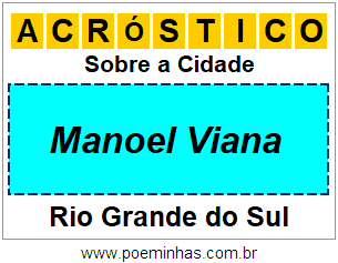 Acróstico Para Imprimir Sobre a Cidade Manoel Viana