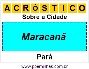 Acróstico Para Imprimir Sobre a Cidade Maracanã