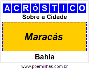 Acróstico Para Imprimir Sobre a Cidade Maracás