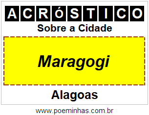 Acróstico Para Imprimir Sobre a Cidade Maragogi