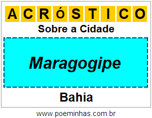 Acróstico Para Imprimir Sobre a Cidade Maragogipe