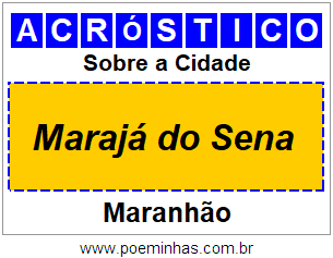 Acróstico Para Imprimir Sobre a Cidade Marajá do Sena