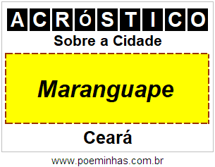 Acróstico Para Imprimir Sobre a Cidade Maranguape