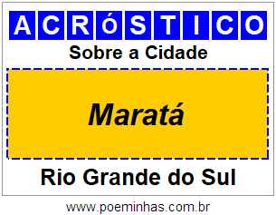 Acróstico Para Imprimir Sobre a Cidade Maratá