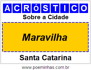 Acróstico Para Imprimir Sobre a Cidade Maravilha