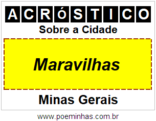 Acróstico Para Imprimir Sobre a Cidade Maravilhas