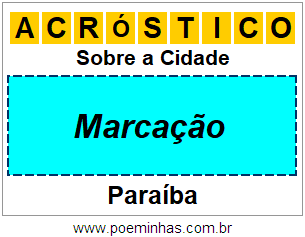 Acróstico Para Imprimir Sobre a Cidade Marcação