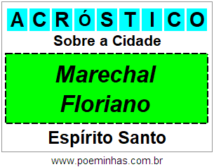 Acróstico Para Imprimir Sobre a Cidade Marechal Floriano