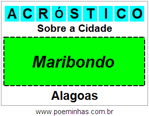 Acróstico Para Imprimir Sobre a Cidade Maribondo