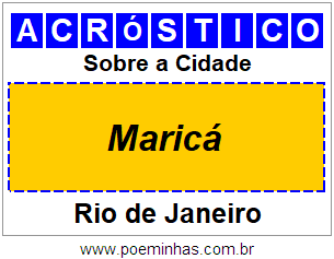 Acróstico Para Imprimir Sobre a Cidade Maricá